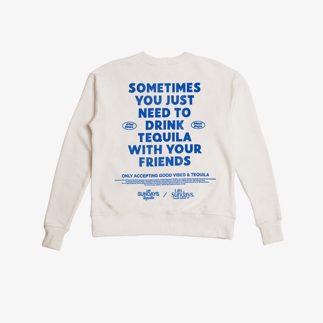 The Sometimes Crew Neck - Bone/Blue