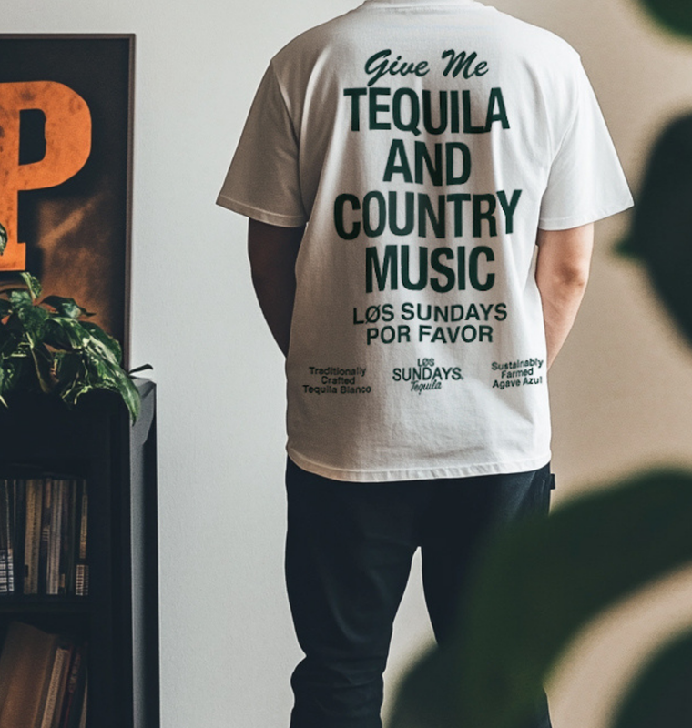The Tequila & Country Music Tee - Blanc White/Green