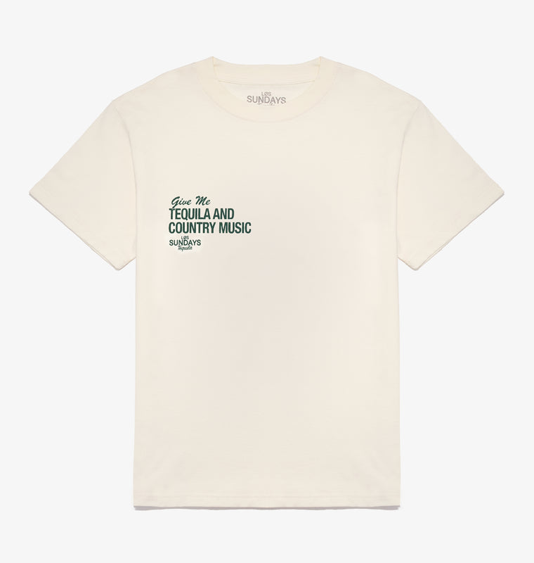 The Tequila & Country Music Tee - Blanc White/Green