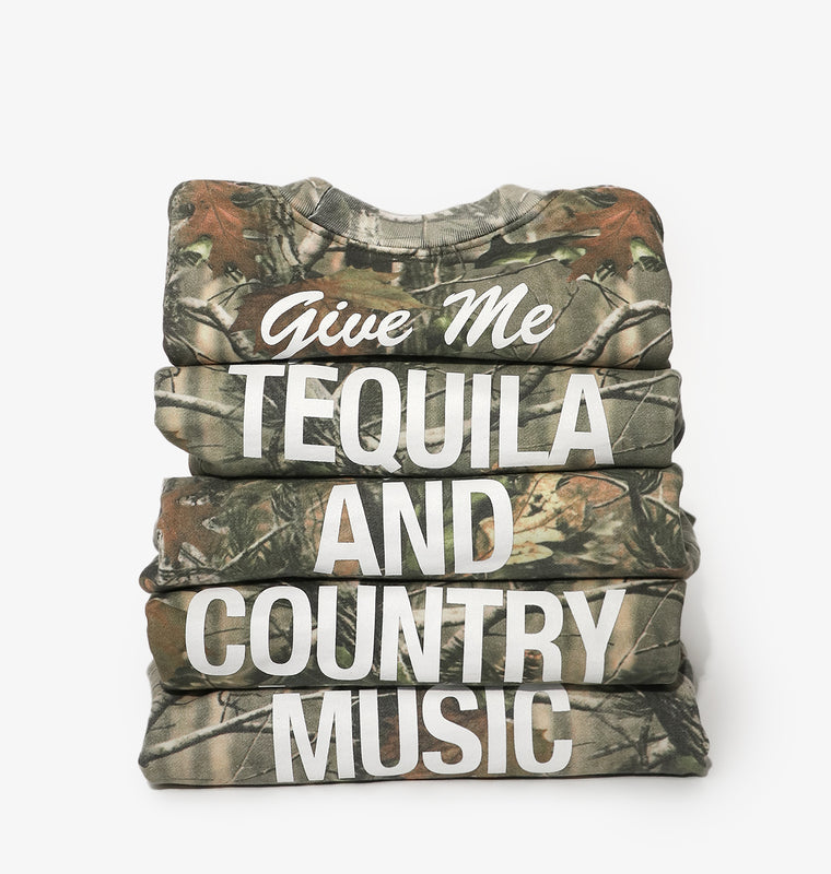 The Tequila & Country Music Crewneck - Camo/White