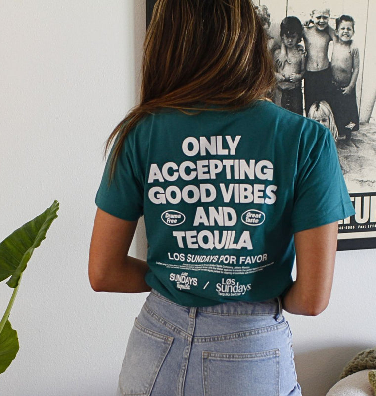 The Drama Free Tee - Green/White