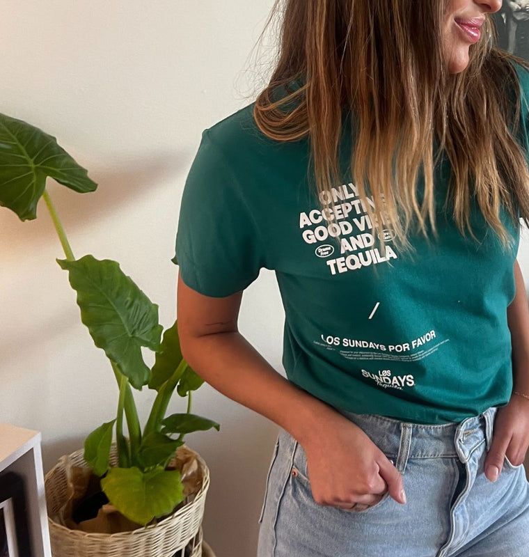 The Drama Free Tee - Green/White