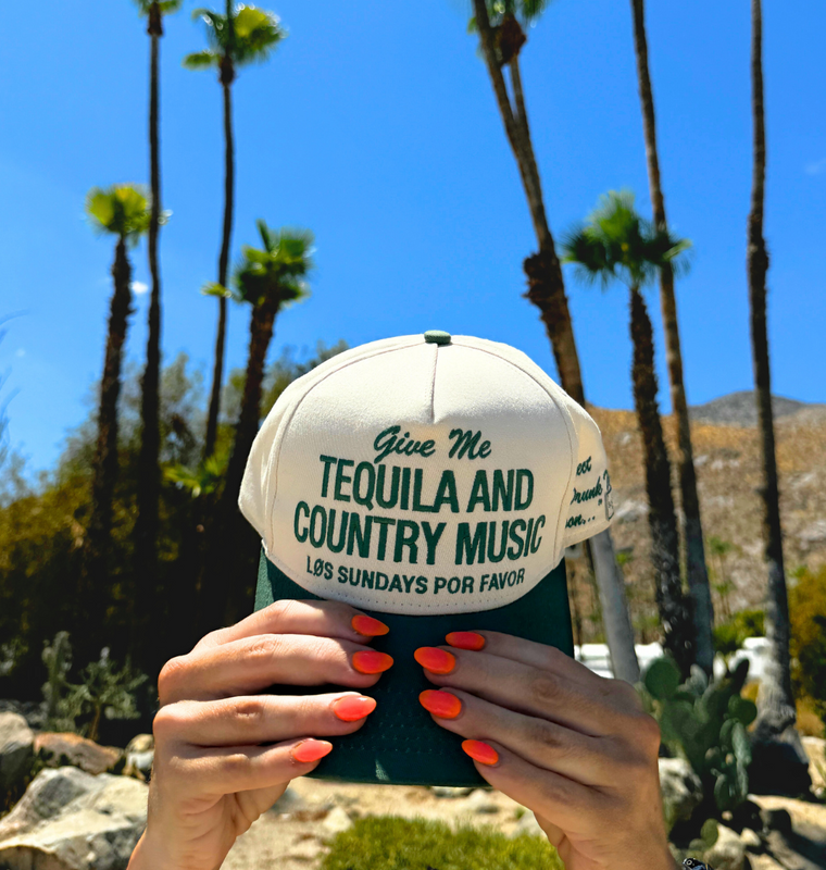 Tequila & Country Music Hat - Bone/Green