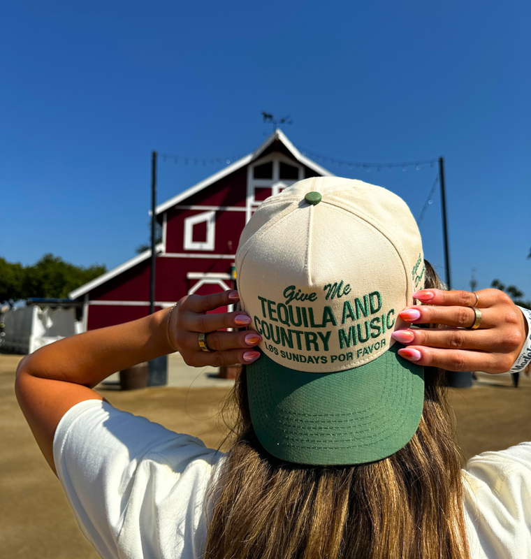 Tequila & Country Music Hat - Bone/Green