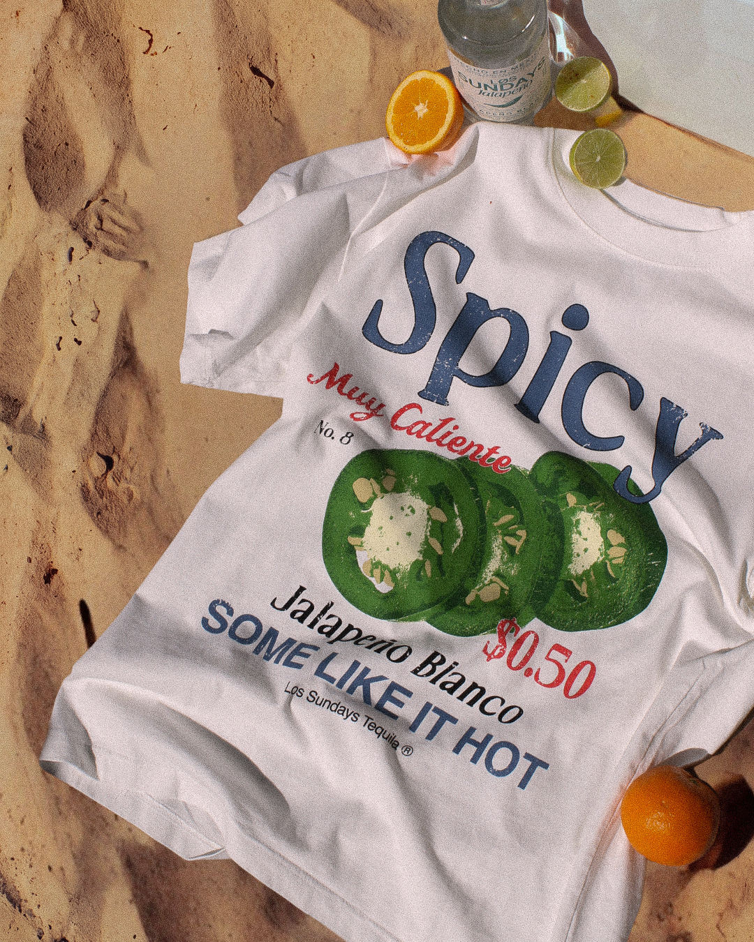 The Spicy Tee - Blanc White / Blue
