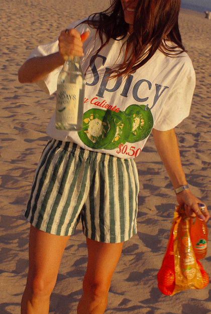 The Spicy Tee - Blanc White / Blue