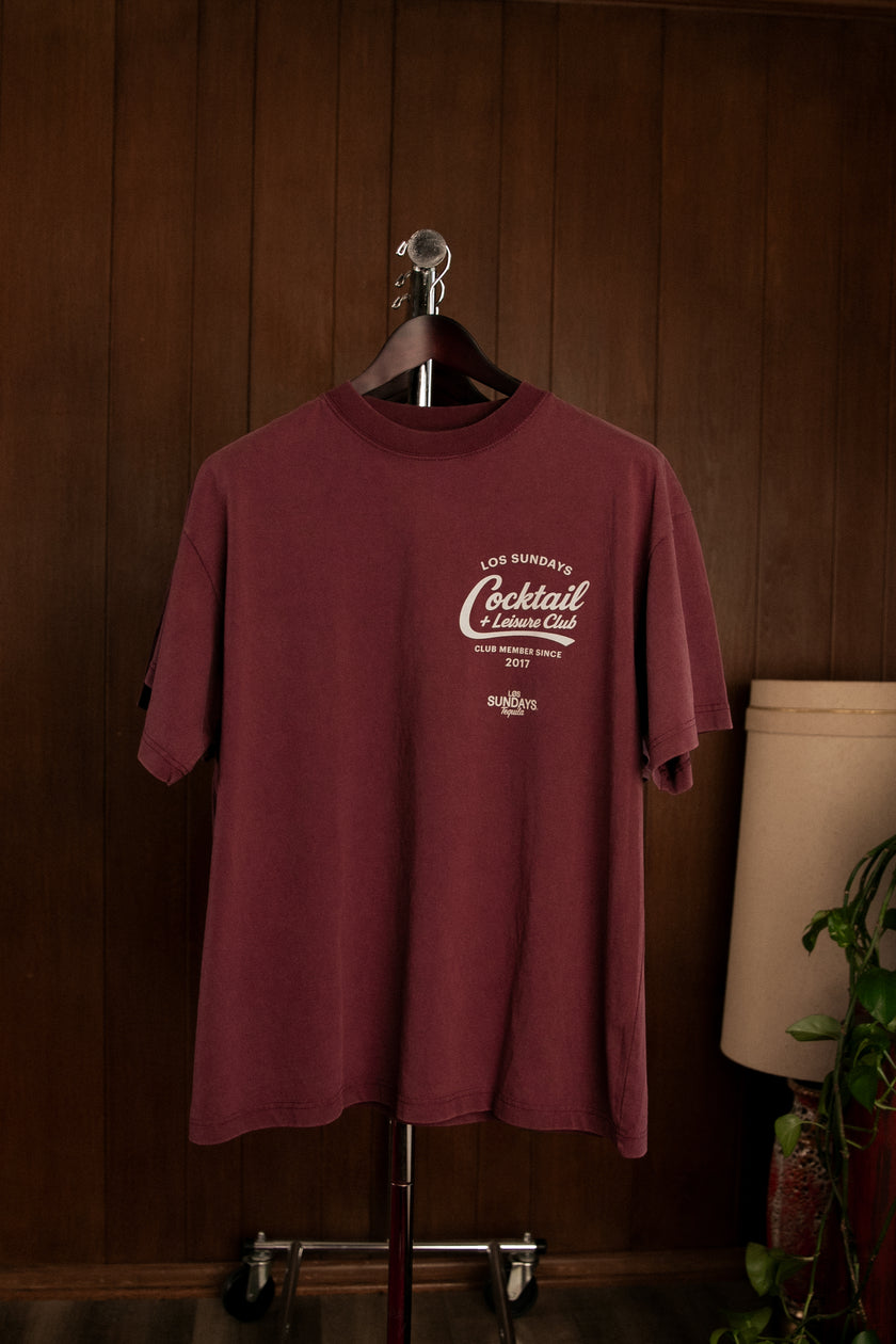 The Cocktail & Leisure Tee - Burgundy