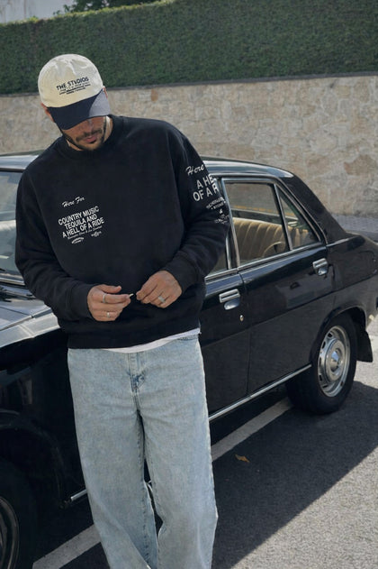 The Hell of A Ride Crewneck - Black
