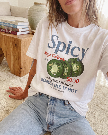 The Spicy Tee - Blanc White / Blue