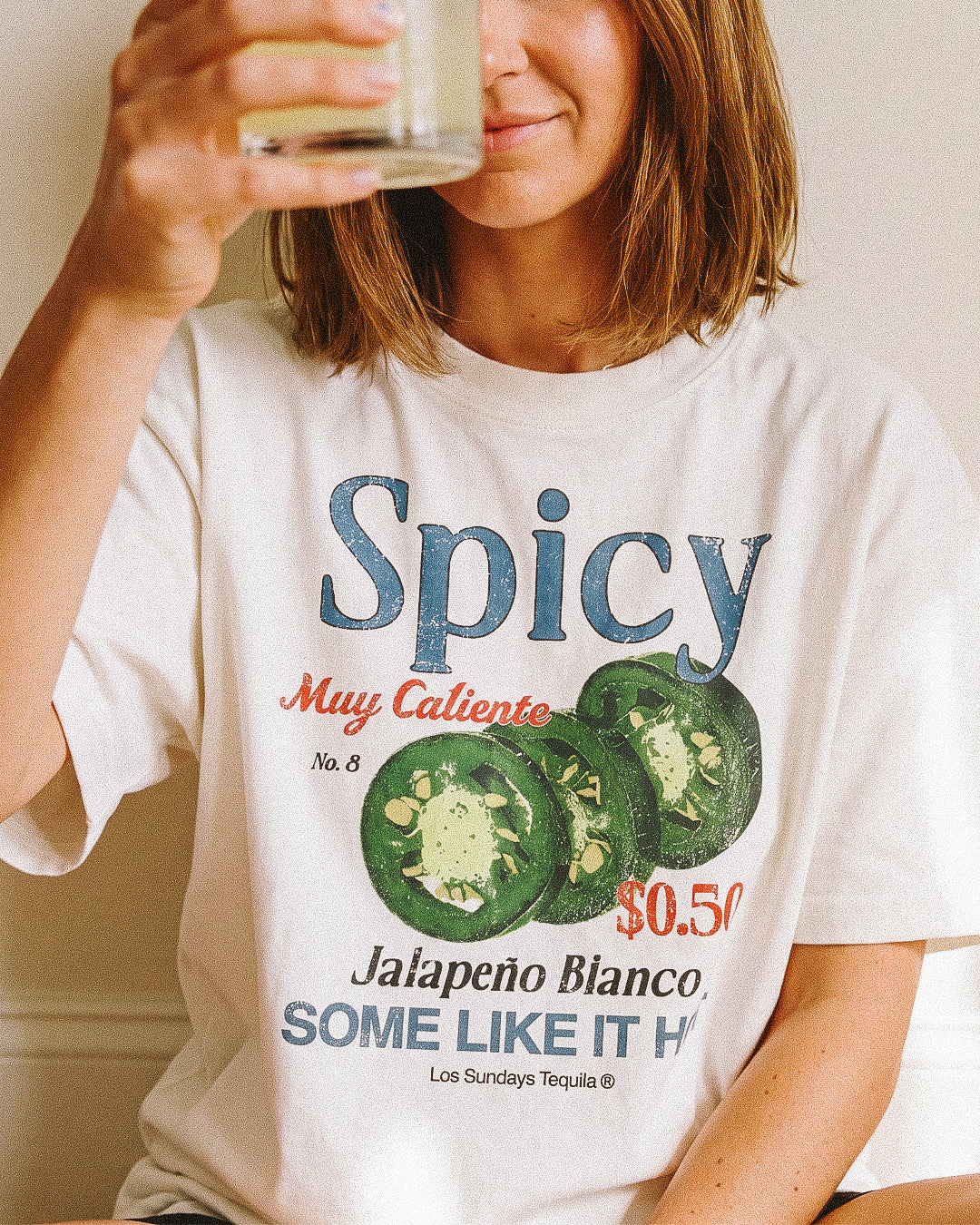 The Spicy Tee - Blanc White / Blue