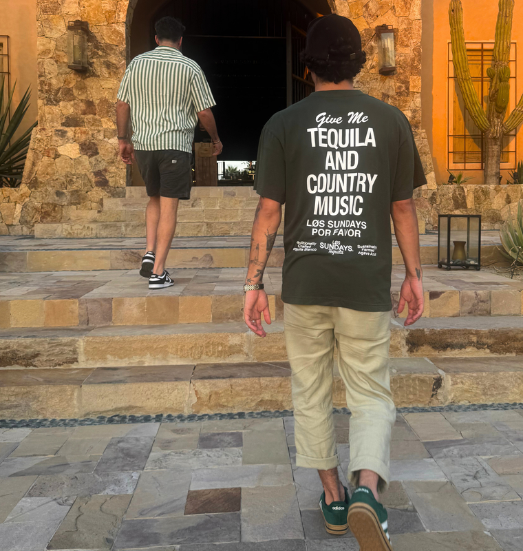 The Tequila & Country Music Tee - Green/White