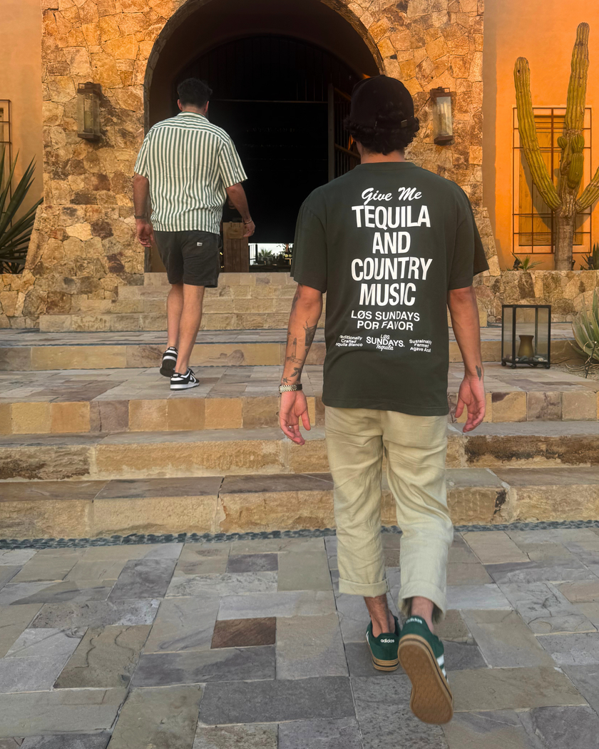 The Tequila & Country Music Tee - Green/White