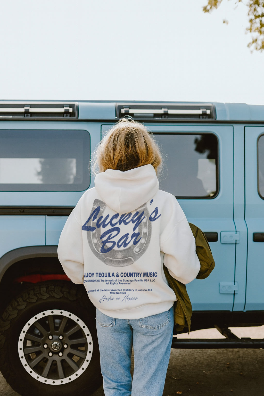 Lucky's Hood - White/Navy