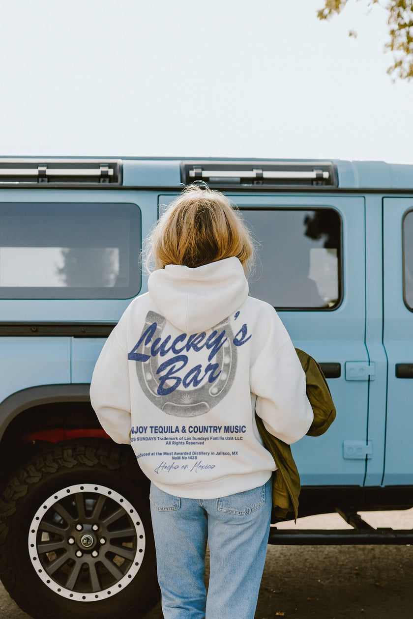 Lucky's Hood - White/Navy