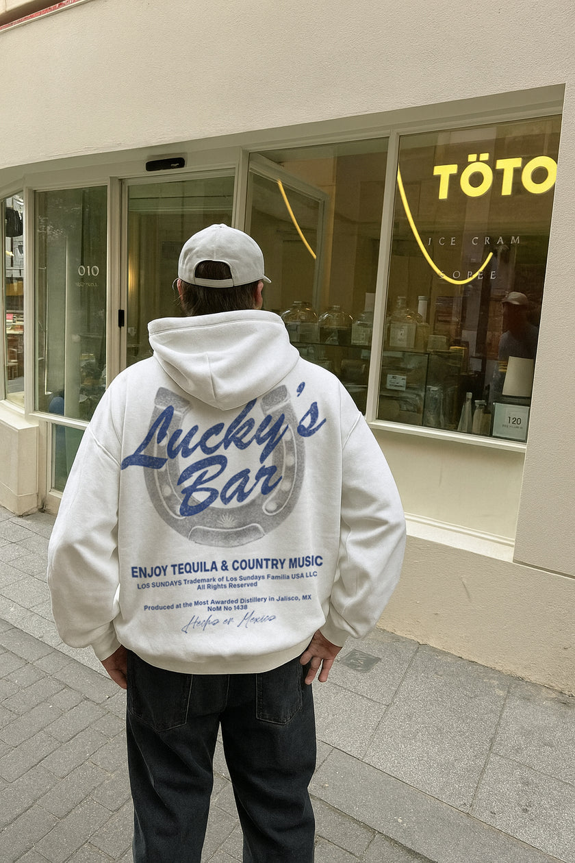 Lucky's Hood - White/Navy