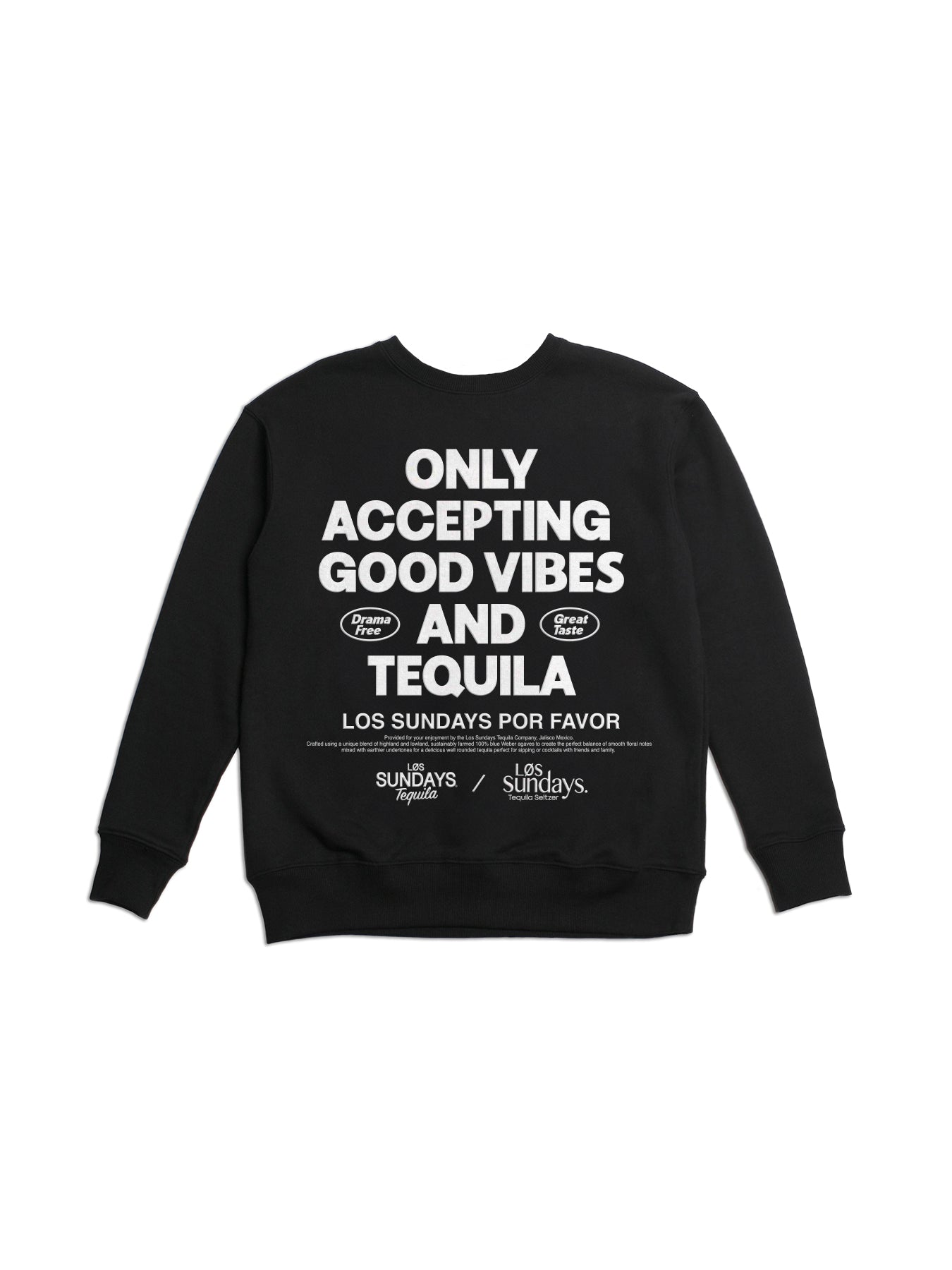 The Drama Free Crew Neck - Black / White | Løs Sundays