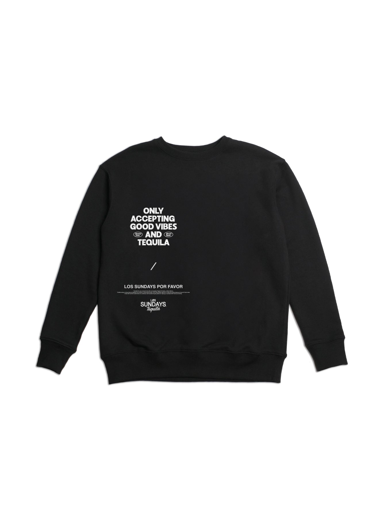 The Drama Free Crew Neck - Black / White | Løs Sundays
