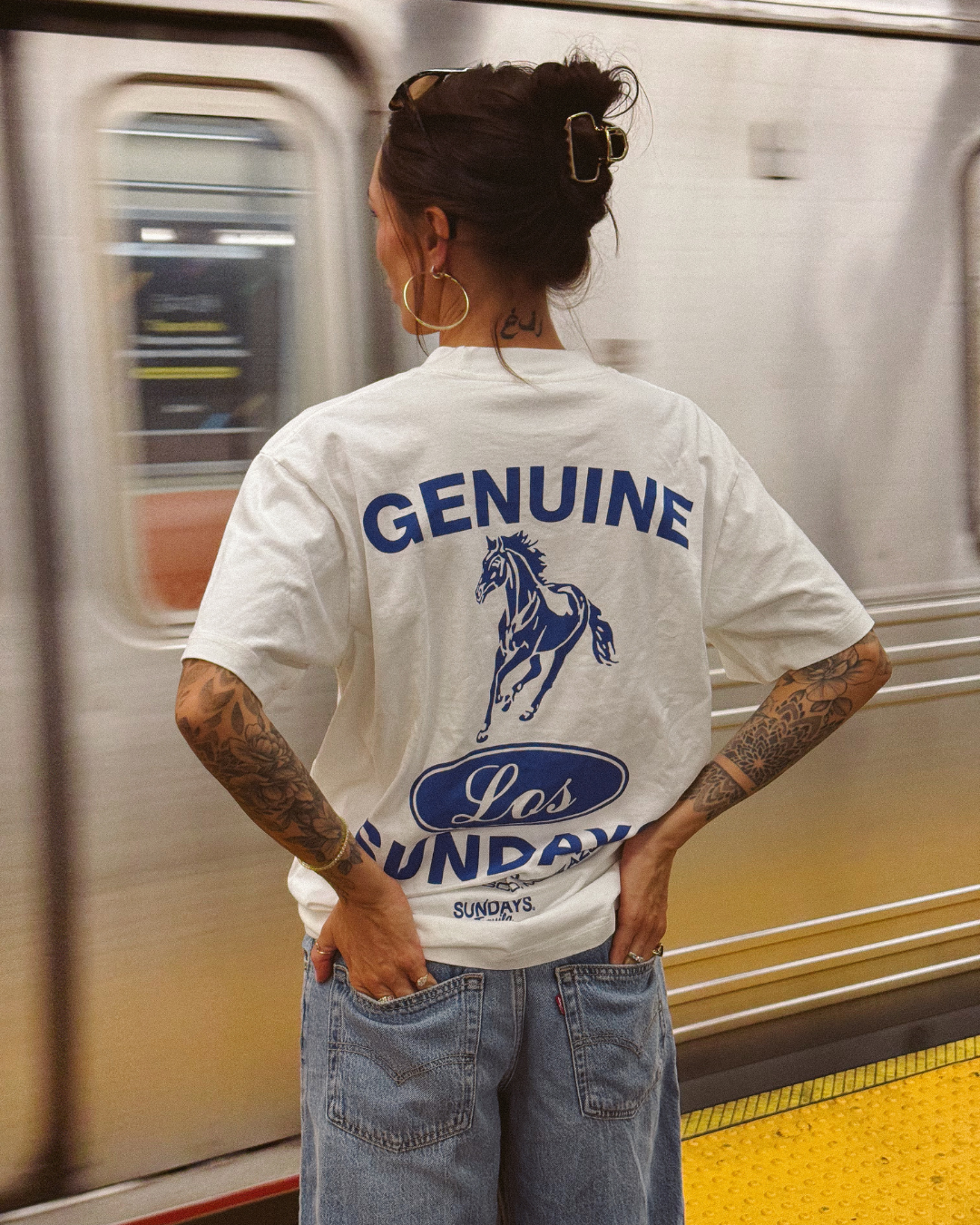 The Genuine Tee - Blanc White / Blue