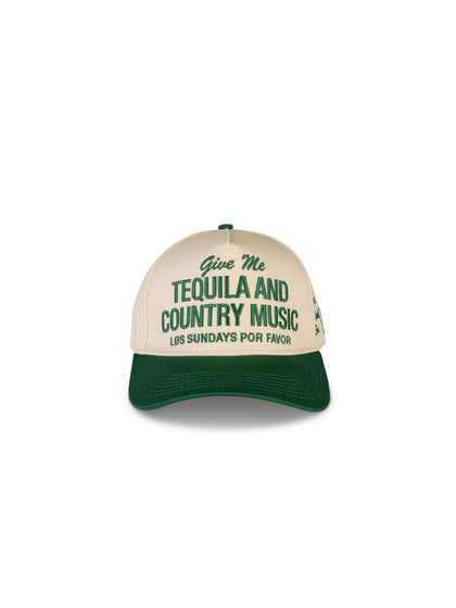 Tequila & Country Music Hat - Bone/Green
