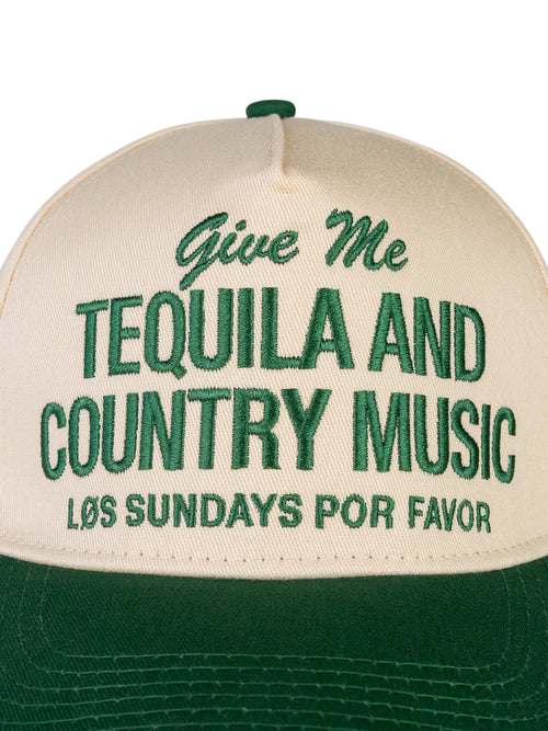 Tequila & Country Music Hat - Bone/Green