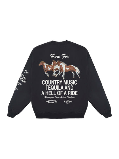 The Hell of A Ride Crewneck - Black