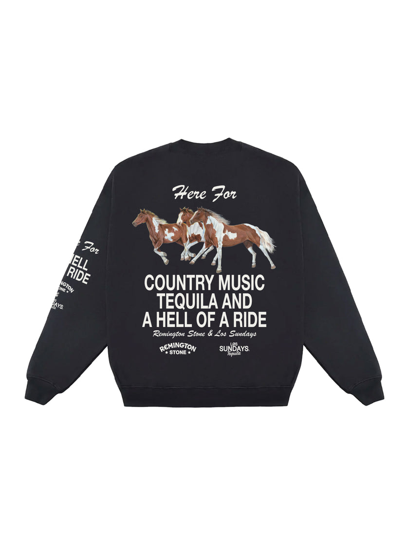 The Hell of A Ride Crewneck - Black