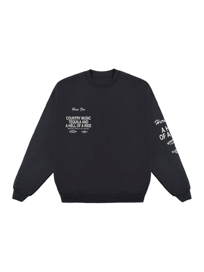 The Hell of A Ride Crewneck - Black