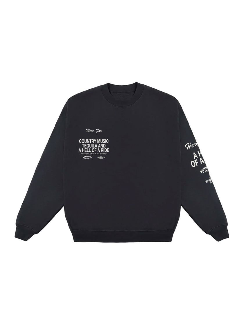 The Hell of A Ride Crewneck - Black