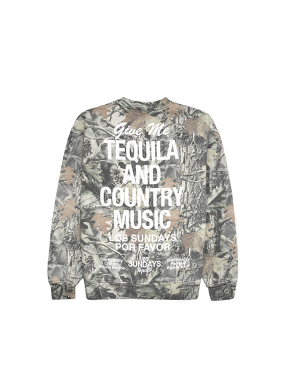 The Tequila & Country Music Crewneck - Camo/White