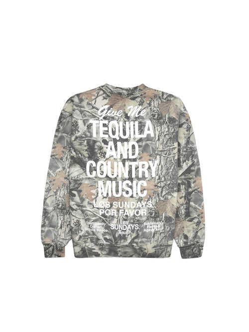 The Tequila & Country Music Crewneck - Camo/White