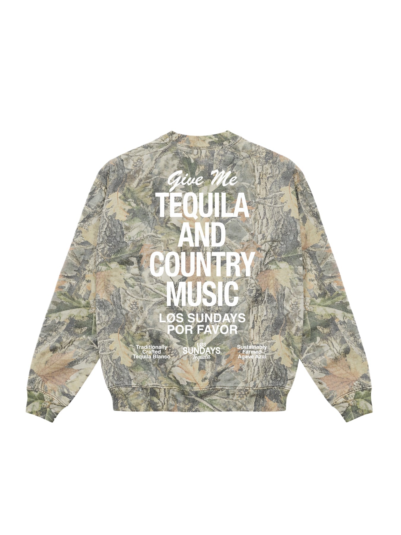 The Tequila & Country Music Crewneck - Camo/White | Løs Sundays