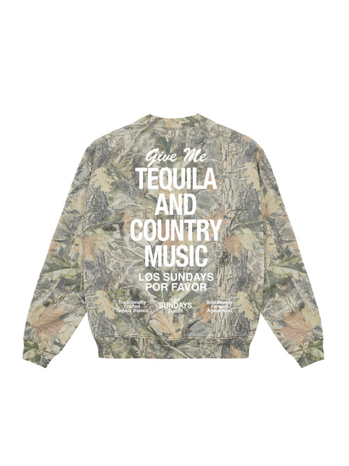 The Tequila & Country Music Crewneck - Camo/White