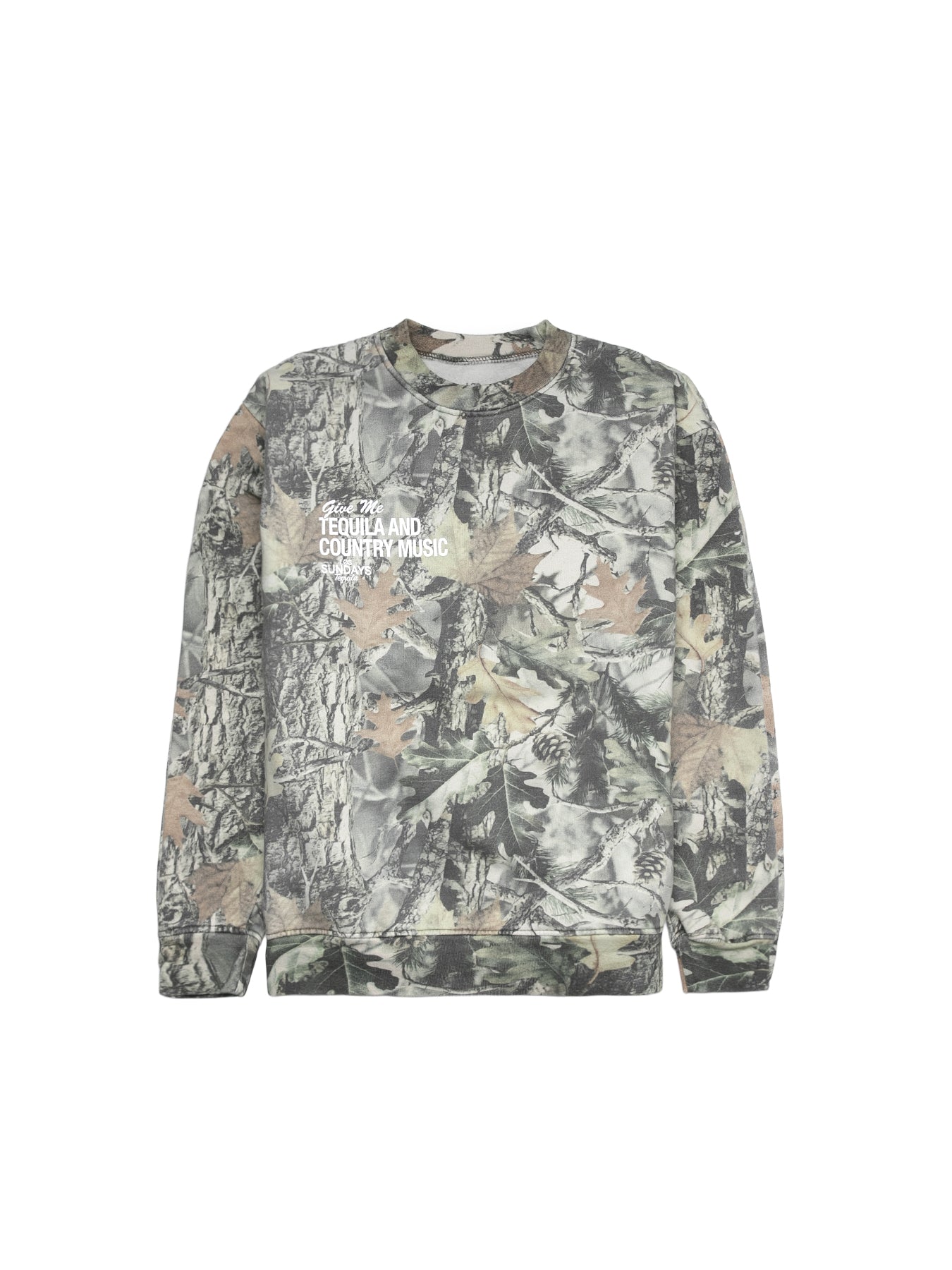 The Tequila & Country Music Crewneck - Camo/White | Løs Sundays