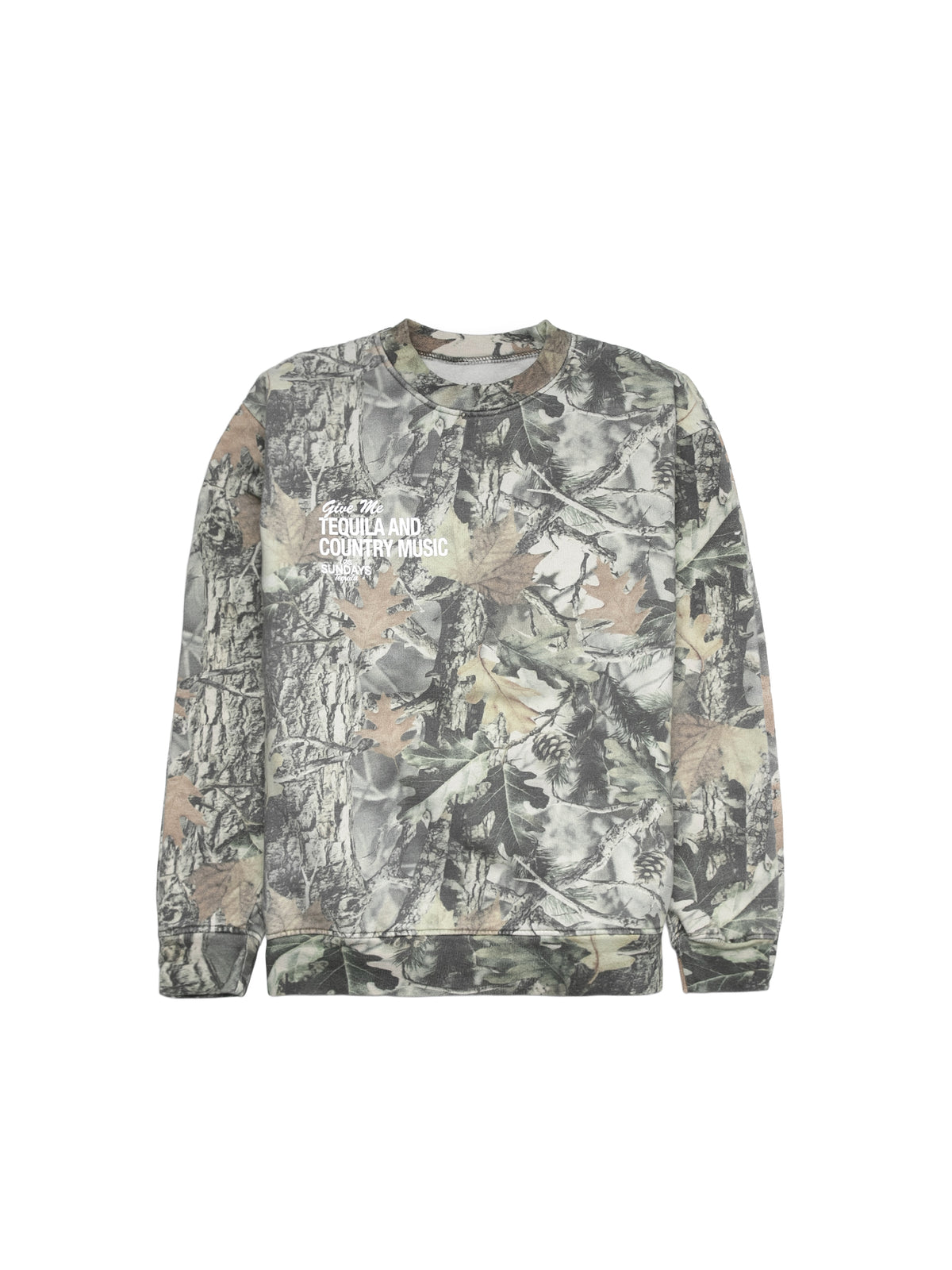 The Tequila & Country Music Crewneck - Camo/White