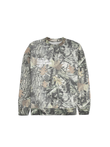The Tequila & Country Music Crewneck - Camo/White