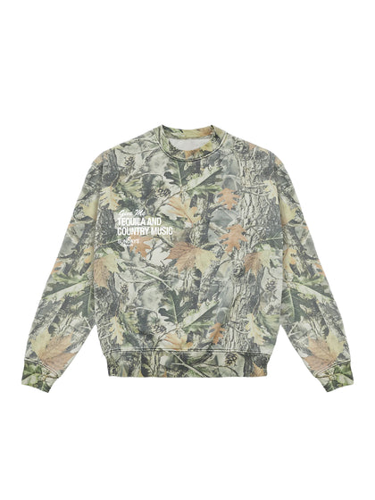 The Tequila & Country Music Crewneck - Camo/White