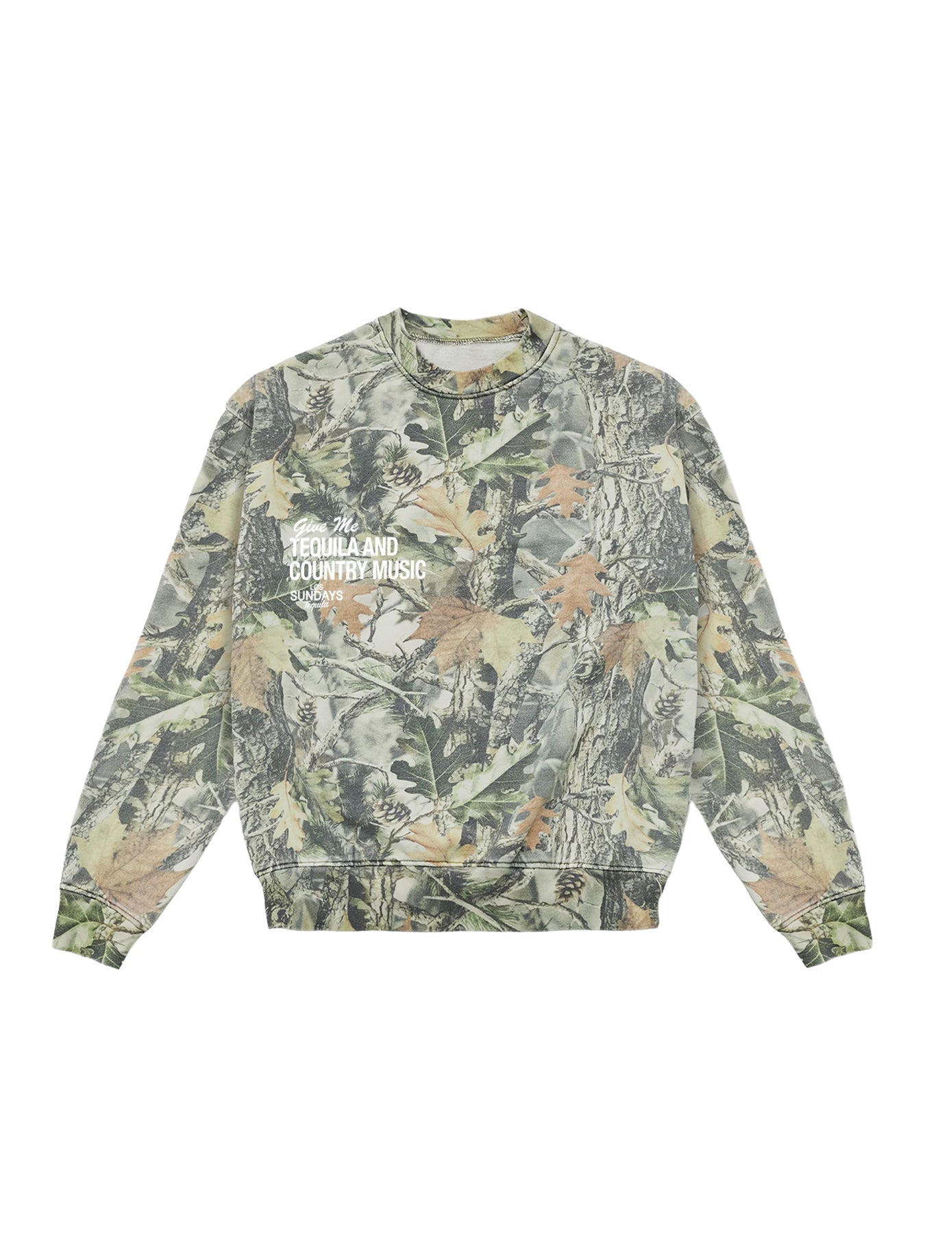 The Tequila & Country Music Crewneck - Camo/White | Løs Sundays