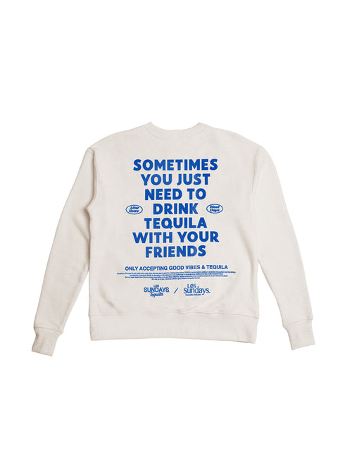 The Sometimes Crew Neck - Bone/Blue