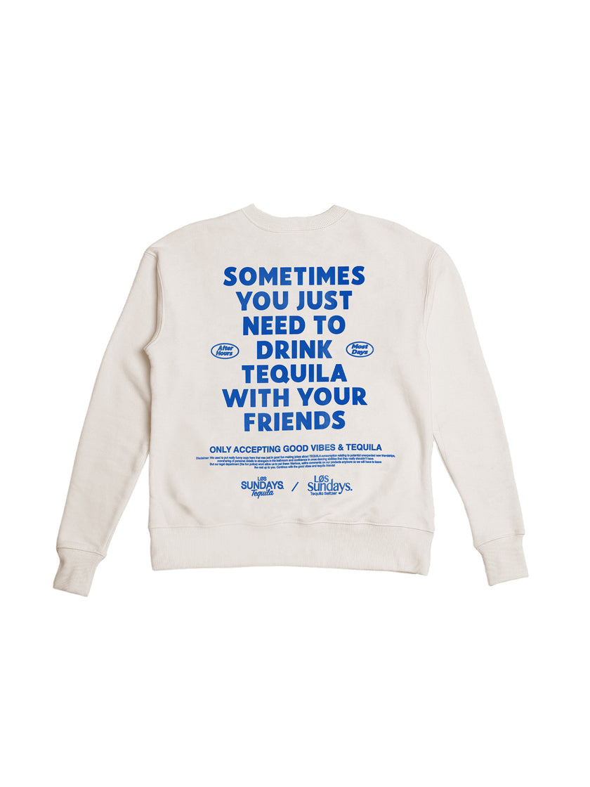 The Sometimes Crew Neck - Bone/Blue