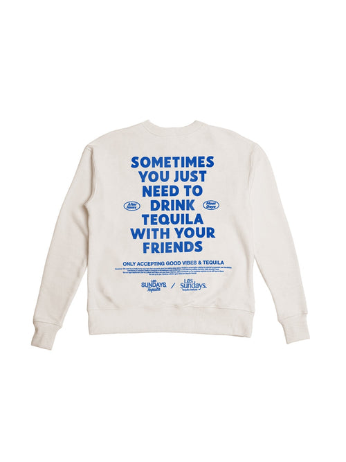 The Sometimes Crew Neck - Bone/Blue
