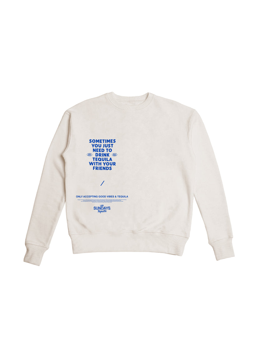The Sometimes Crew Neck - Bone/Blue