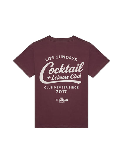The Cocktail & Leisure Tee - Burgundy