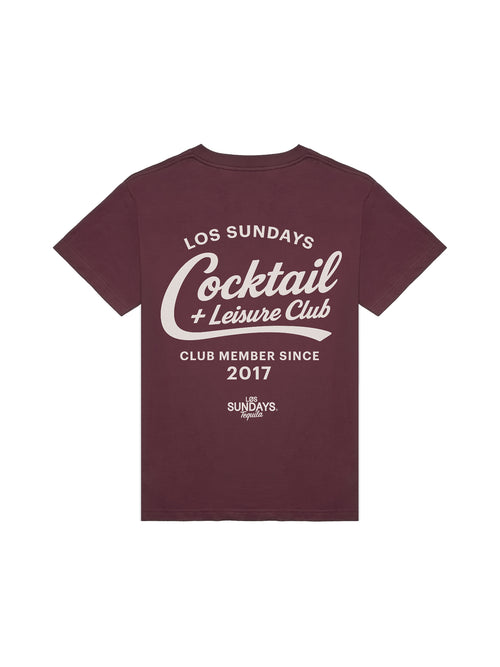 The Cocktail & Leisure Tee - Burgundy