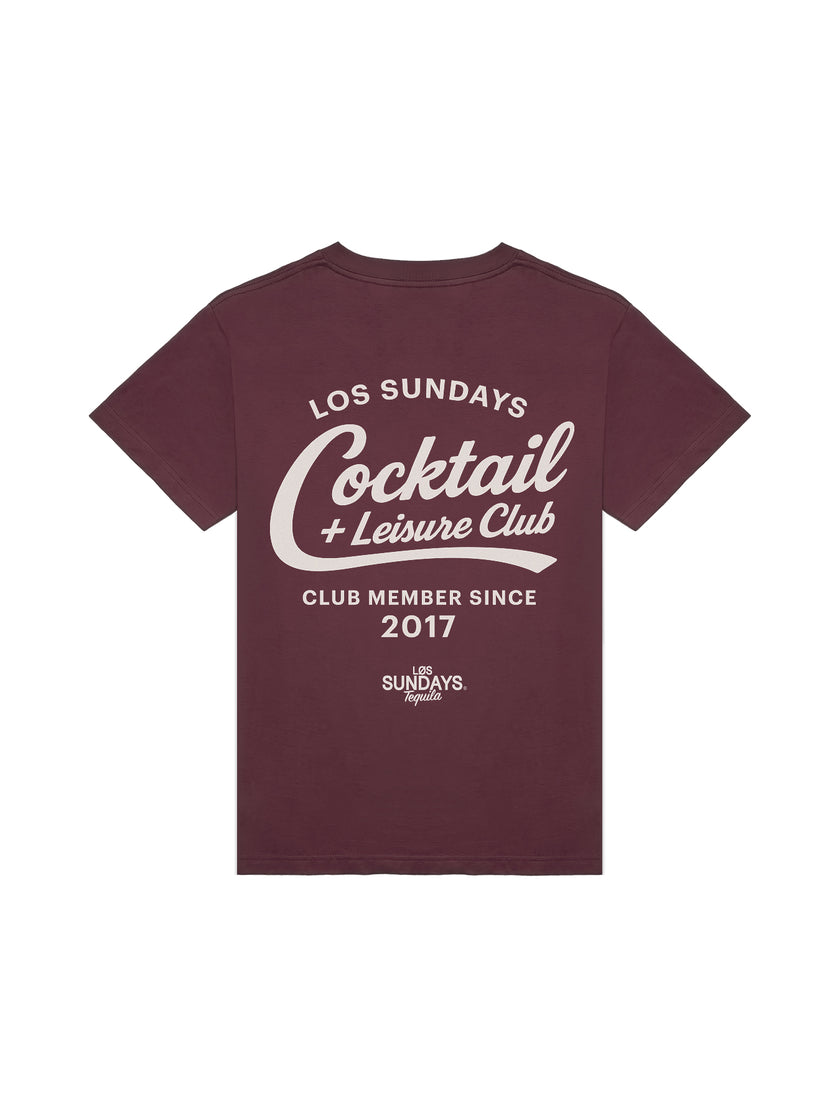 The Cocktail & Leisure Tee - Burgundy