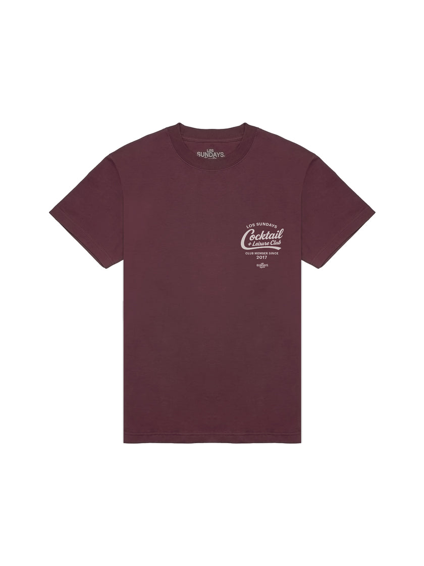 The Cocktail & Leisure Tee - Burgundy
