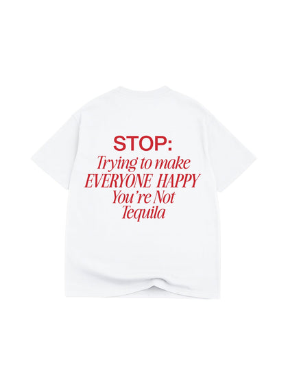 The Happy Tee - Blanc White / Red