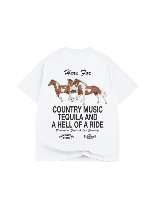 The Hell Of A Ride Tee - Blanc White