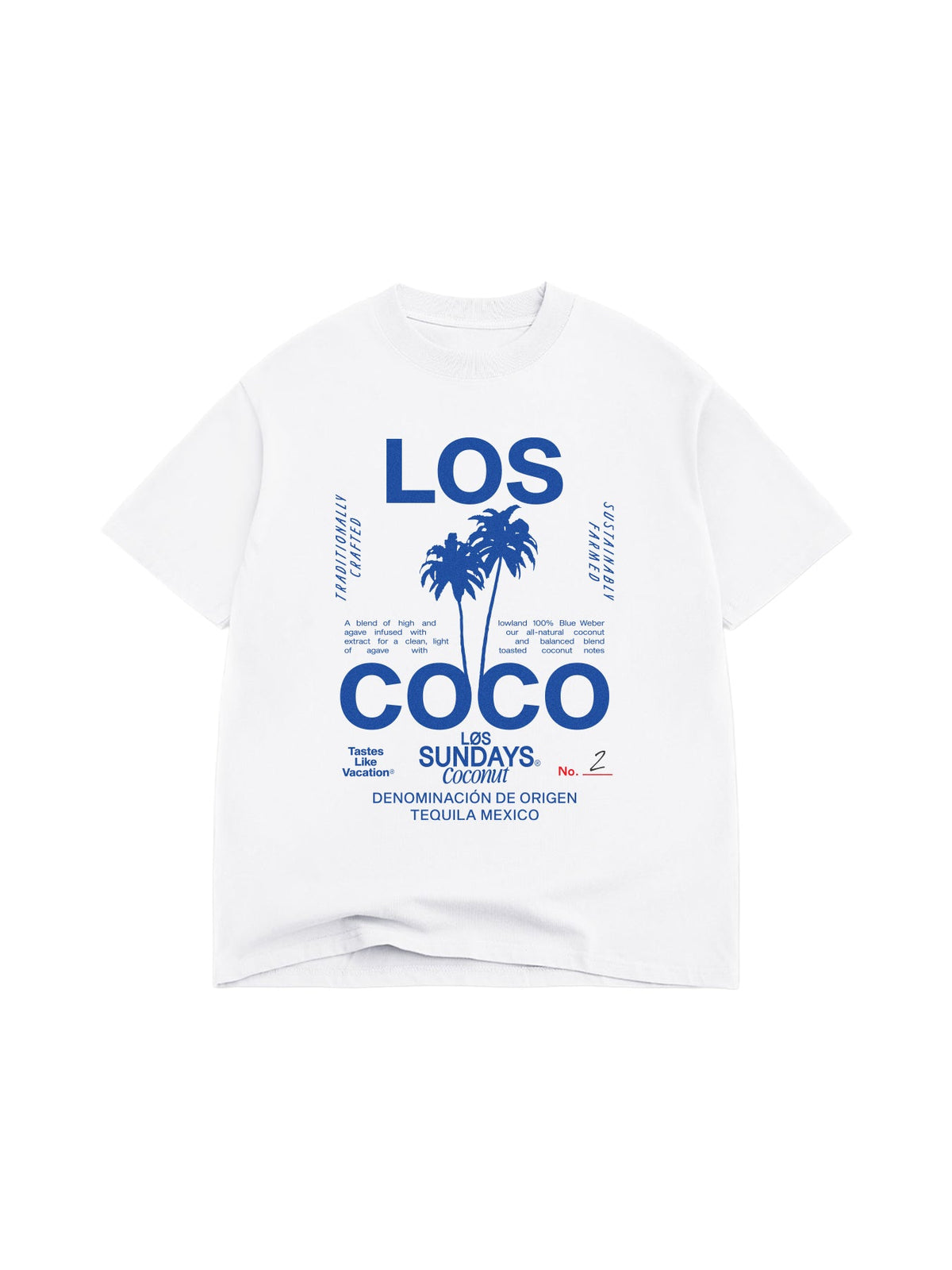 Los Coco Tee - Blanc White / Blue