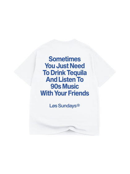 The 90's Music Tee - Blanc White / Blue