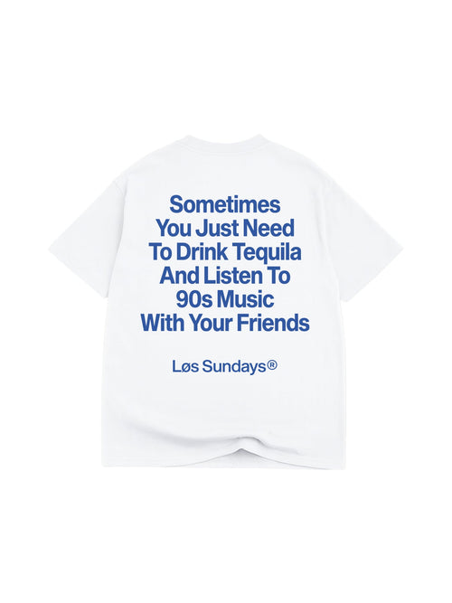 The 90's Music Tee - Blanc White / Blue